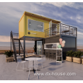 Container house is for living and coffee shop